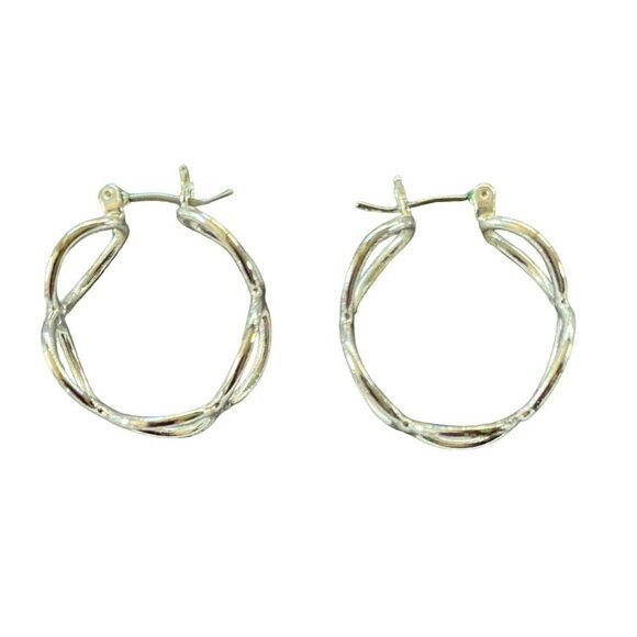 Elegant Mixed Style Earring Set Featuring Pearl Dangles Twisted Hoops Metallic - Picture 7 of 7